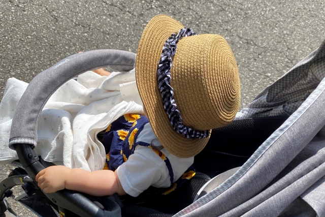 ベビーカーに乗った子供